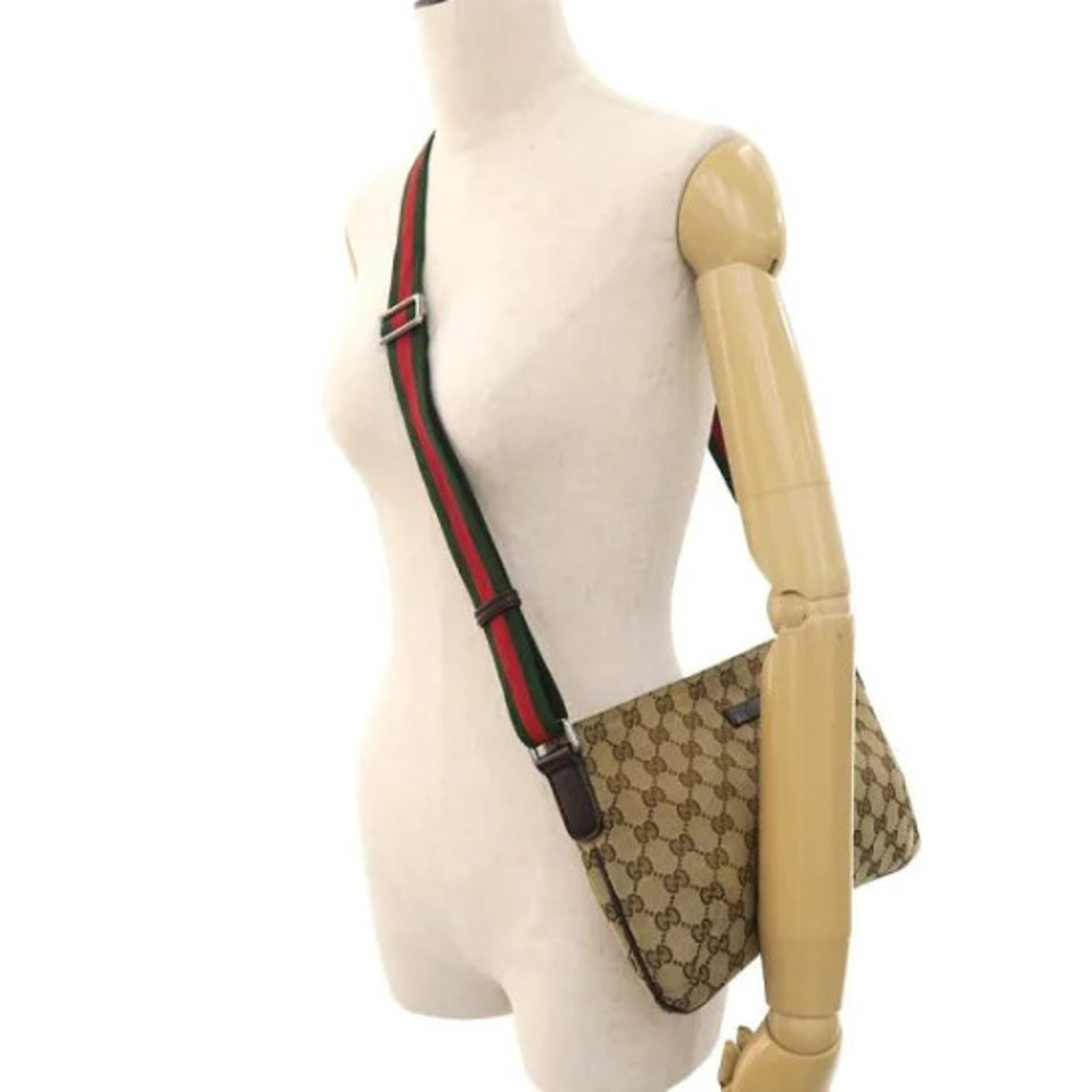 Gucci shoulder bag signature GG canvas web stripe Brown - Picture 9 of 9